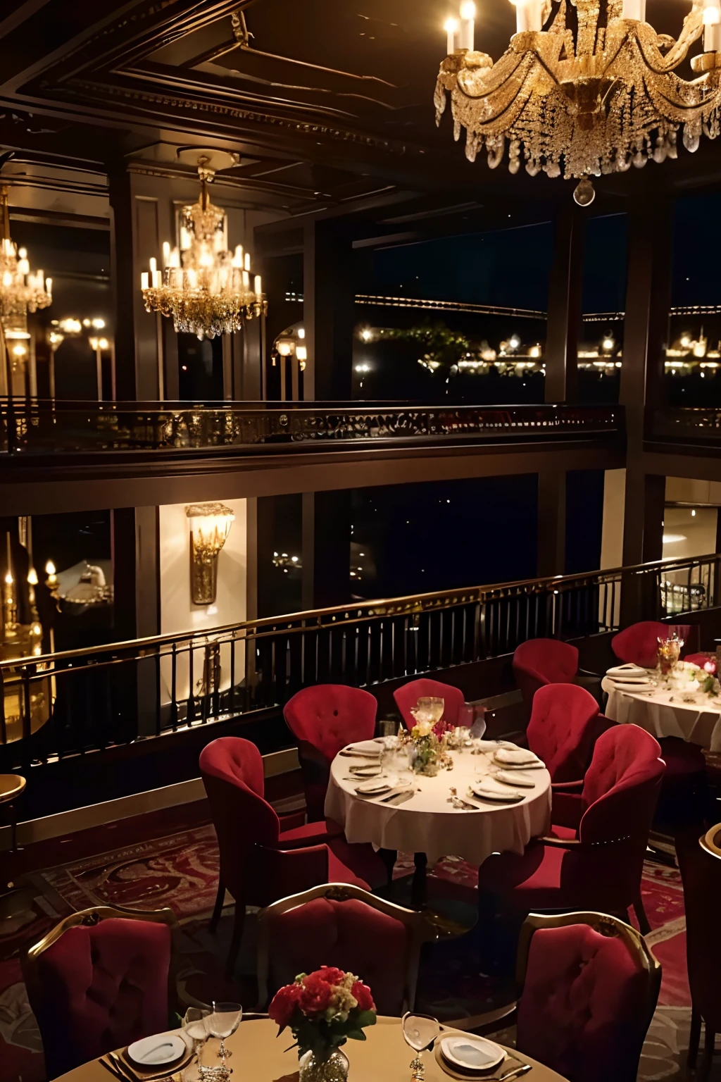 (best quality,4k,8k,highres,masterpiece:1.2), ultra-detailed, realistic:1.37, luxurious banquet hall, beautiful woman, busty, hotel balcony, gorgeous banquet, lively atmosphere, elegant decor, extravagant party, glamorous dresses, sparkling jewelry, exquisite makeup, sophisticated guests, champagne flutes, elegant chandeliers, grand staircase, breathtaking view of the city, floral arrangements, live band playing romantic music, waiters serving gourmet dishes, joyful conversations, laughter, dancing, captivating smiles, radiant beauty, enchanting ambience, vibrant colors, soft lighting, magical atmosphere.