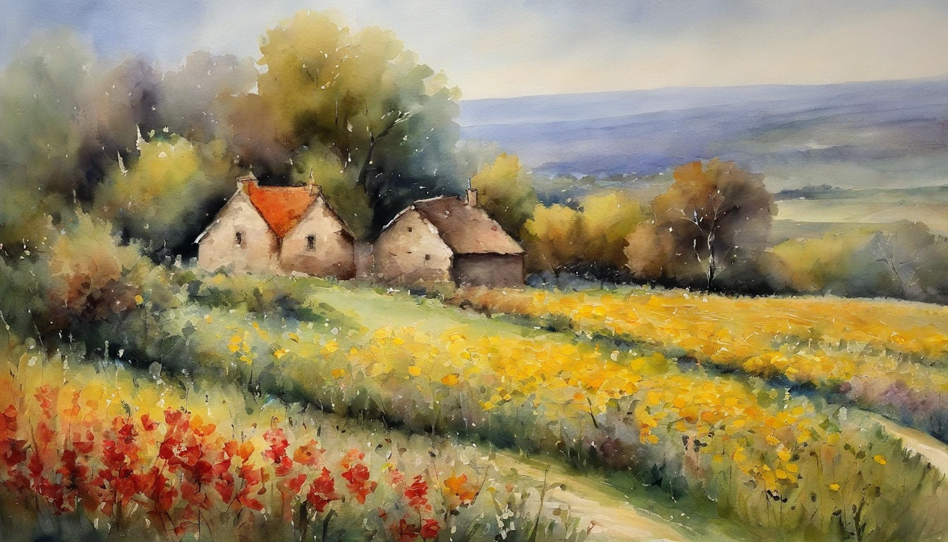 masterpiece、top-quality、Impresionismo,Paintings by professional painters,Claude Monet,Hinageshi Field