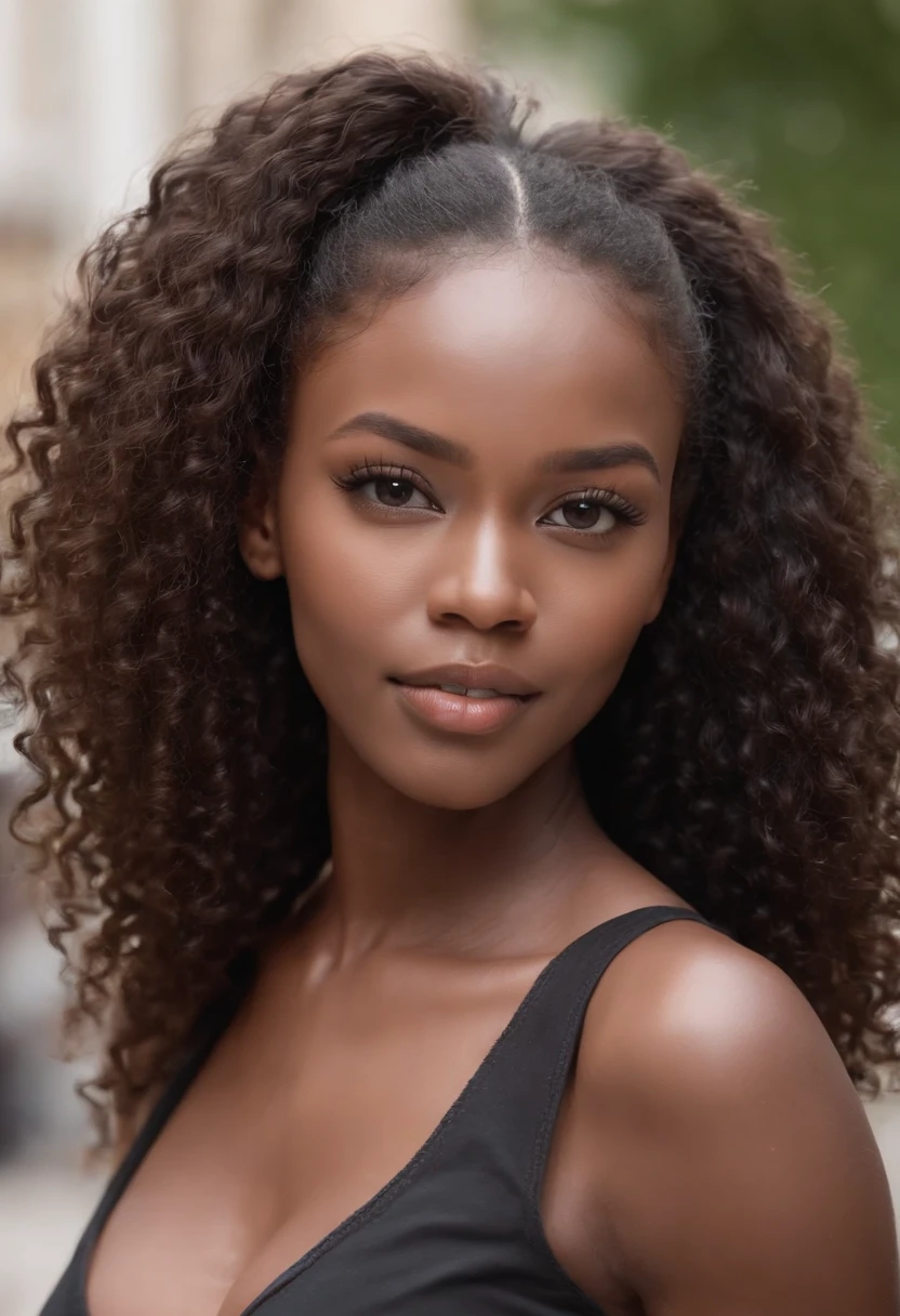 ((Dark African skin, Very deep ebony skin)), ((Its beauty is undeniable)), ((Excited cute face)), ((Hyper detailed perfect eyes,)), ((pose mignonne)), ((Langue sortie)), ((Seductive )), sexy, (( Tight mesh shirt, tenu sport)), ((Afro ponytail with long African curly hair, somalienne,)), (( peau)), ((debout, vue de face)), ((toucher ses propres jambes dans une pose sexy)), ((dehors, Ville publique)), Sharp Focus CGI, photoreallistic, High detail, Realstic, Masterpiece, absurdes, Best quality, Hdr, High quality, high-definition, Extremely detailed, 8k wallpaper, Intricate details, 8K UHD, Full-HD, (photo realist:1.2), contraste, intense illumination, lighting cinematic, natural lighting, hard light, contre-jour, Illumination globale, occlusion ambiante