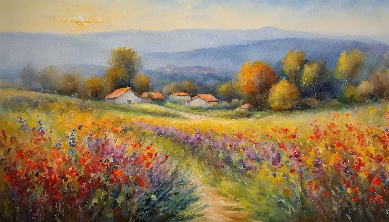 ​masterpiece、top-quality、Impresionismo,Paintings by professional painters,Claude Monet,Hinageshi Field