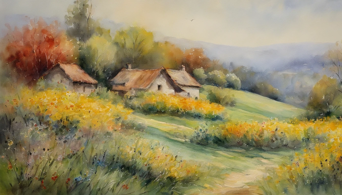 masterpiece、top-quality、Impresionismo,Paintings by professional painters,Claude Monet,Hinageshi Field