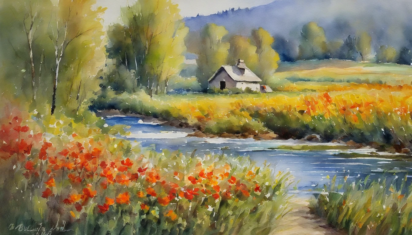 masterpiece、top-quality、Impresionismo,Paintings by professional painters,Claude Monet,Hinageshi Field