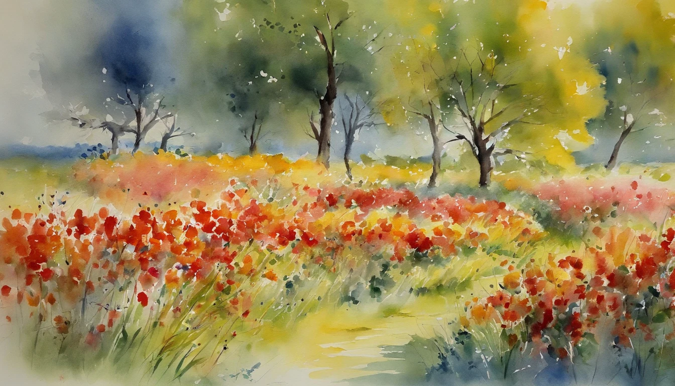 masterpiece、top-quality、Impresionismo,Paintings by professional painters,Claude Monet,Hinageshi Field