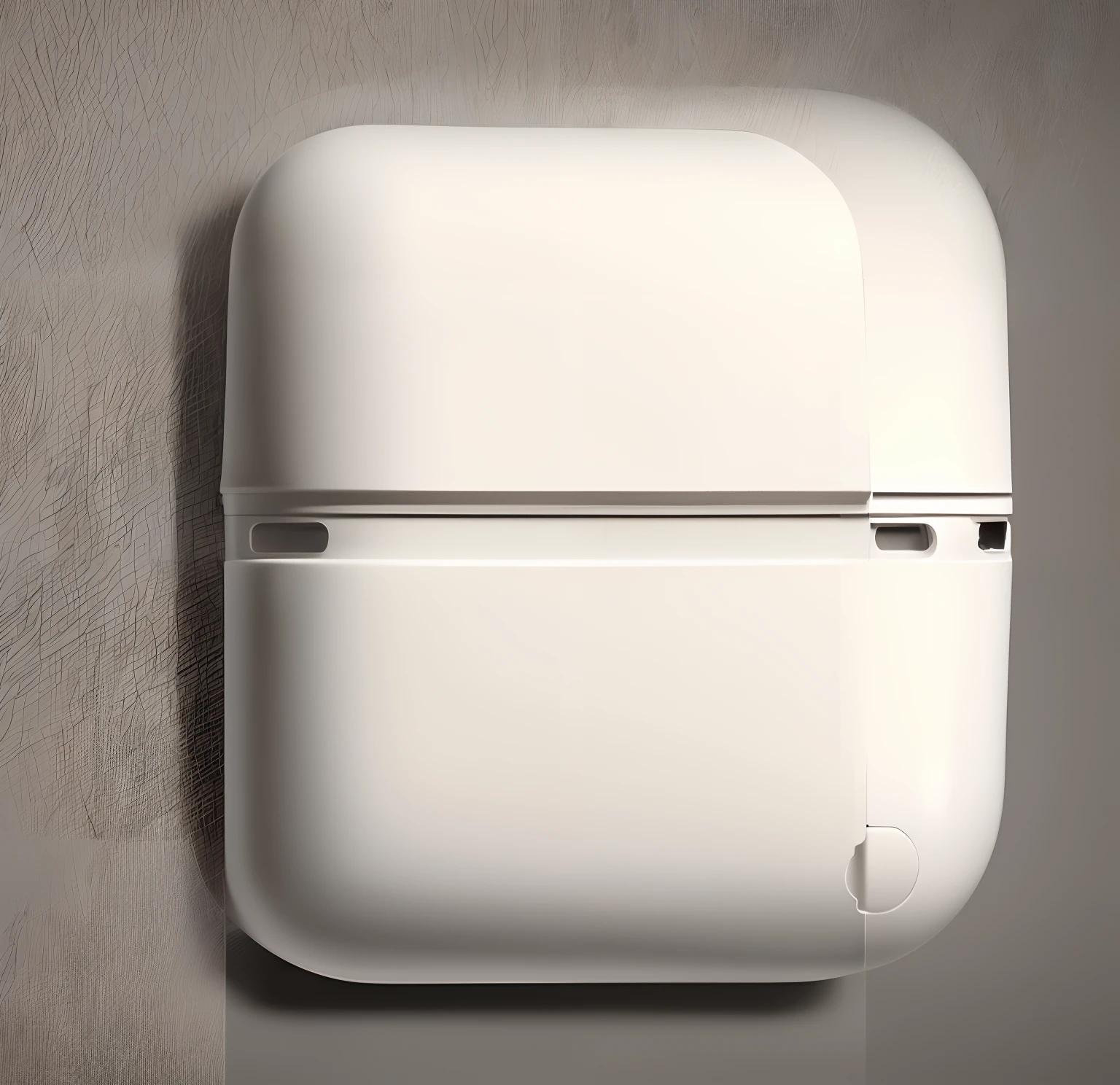 Close-up of white AirPods shell with white stripes, silicone cover, Off-white, white colors, light white, light white, white neon, Neon white,Clean white, White and soft: 0.5, nouveau, elgant, One white, Sun white, top - view, #White and soft, White and off-white, White and off-white, item, 2 colours