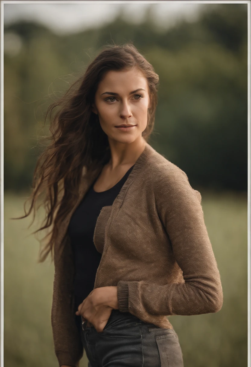 Extreme detail, 8k unity, 1 woman, 30s, brunette, perfect body, high skin detail, sweating, detailed sweat, yoga pants, crop top with bottom of breast showing, jogging in park, realistic, high res,