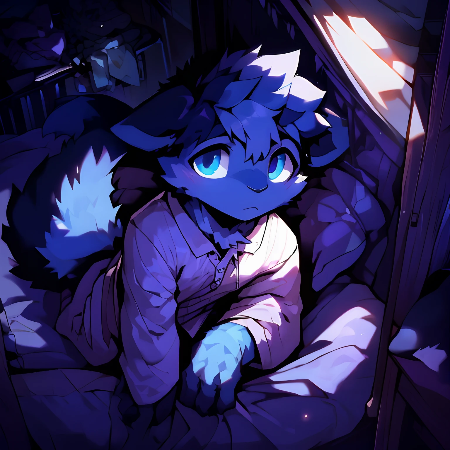(Dark Environment: 0.8), Masterpiece, High Quality, Abstract Res, Digital Painting\(artwork\), by Dagasi, Yupa, Kiyosan, (Anthro, Fluffy Fur, Character Focus: 1.1), Anthro Male Cat, Short Hair, Portrait , bright eyes, panorama, character focus. (Detailed background: 0.7), Solo, Furry, Two Furry Men, Male Focus, Anthr, (Intercourse, Full Body Fur, Fluffy Tail, Sky Blue Fur, Blue Eyes, Penis, Semen Belly: 1.2), (Fox, Vampire, Short Scarf: 1.2), (Interior, Night, Bedroom, White Bed: 1.1)