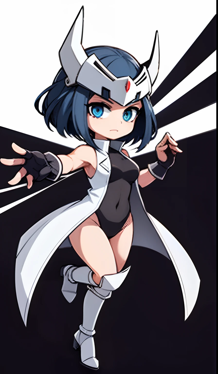 1girll, female focus, Solo, White background, armor, Simple background, Blue skin, gloves, Full body, Standing, open hand, long boots, helmets, Mask, duel monster, multiple arms, myth, full bodyesbian,