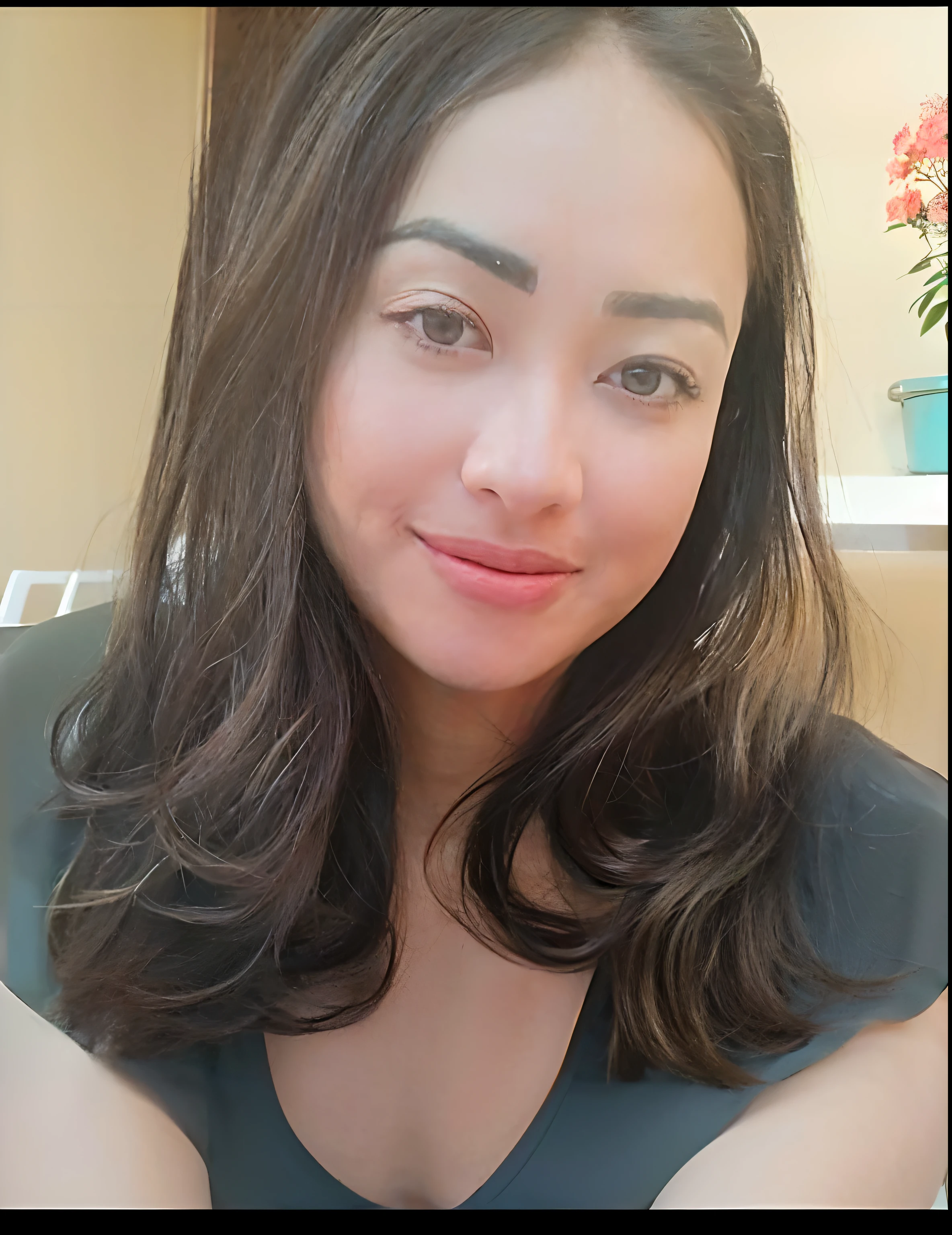 there is a woman with long hair and a black top, 3 0 years old woman, 30 years old woman, gorgeous latina face, beautiful mexican woman, violet myers, 18 years old, alanis guillen, selfie of a young woman, beuatiful face, 21 years old, leaked image, 2