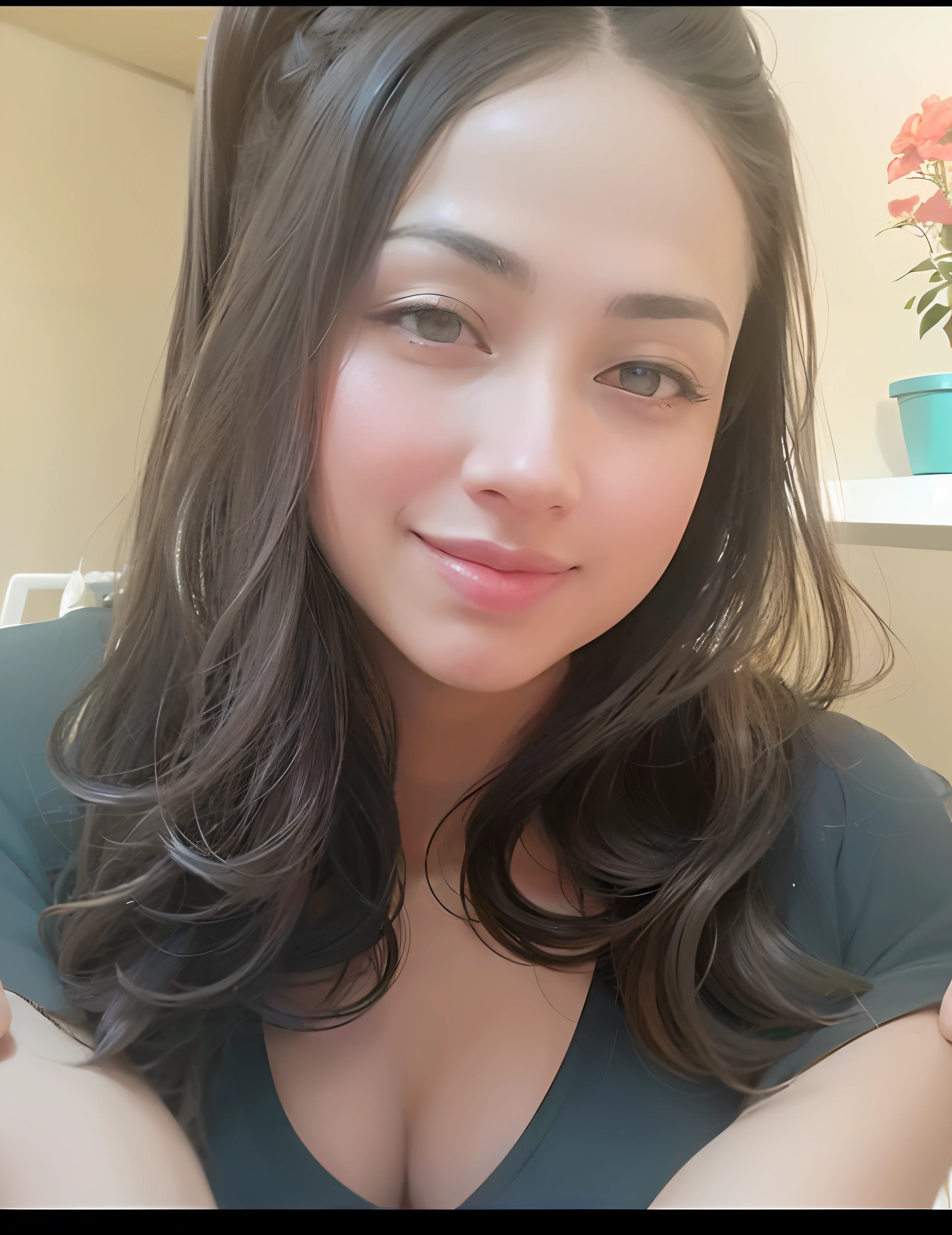 there is a woman with long hair and a black top, 3 0 years old woman, 30 years old woman, gorgeous latina face, beautiful mexican woman, violet myers, 18 years old, alanis guillen, selfie of a young woman, beuatiful face, 21 years old, leaked image, 2