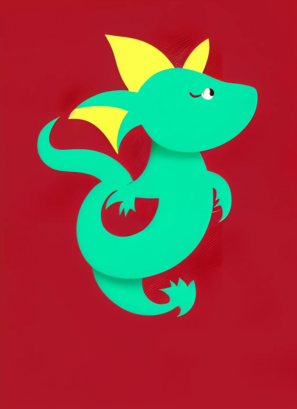 Cute retro dragon