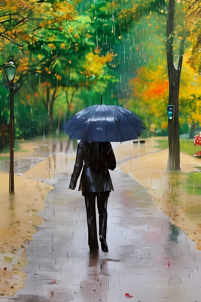 araffe walking down a path with an transparency umbrella in the fall, autumn rain turkel, single person with umbrella, pixabay, holding an umbrella, holding a umbrella, black umbrella, holding umbrella, rainy weather, on a rainy day, in a rainy environment, under rain, standing in the rain, just after rain, in the rain, rainy mood