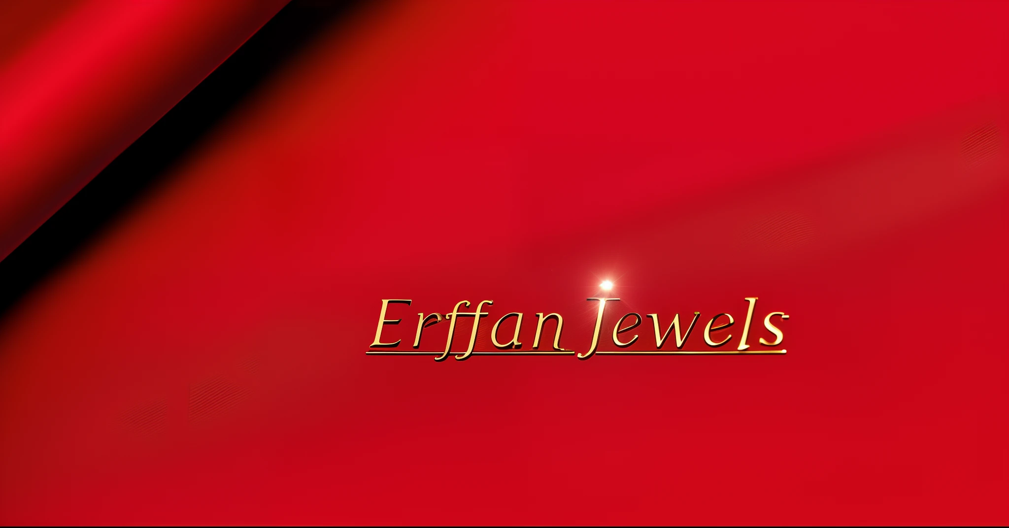 a luxury close up logo text of 'Erffan Jewels,