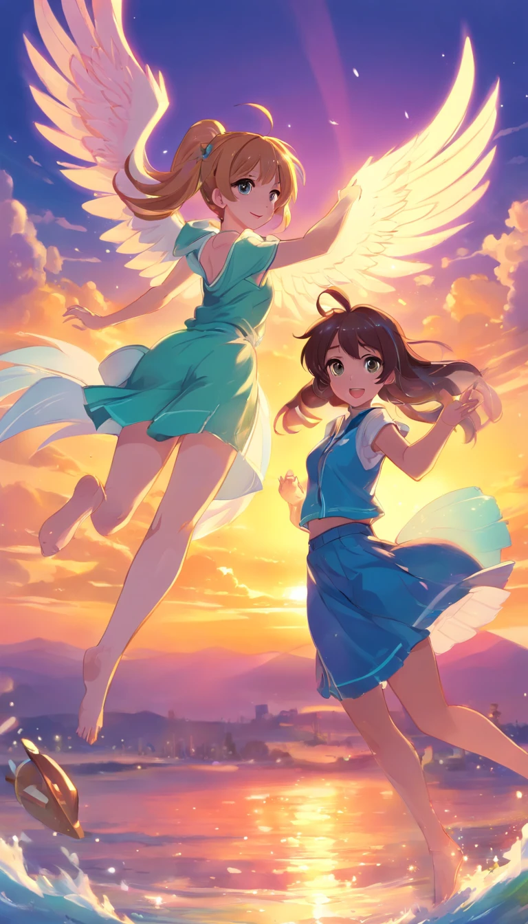 There are two cartoon characters to play together，MLP Doujin Art，equestria，commission for high resolution，with hooves and wings，mare，by JoWOnder，windy mane，Commission Art，MLP，By Caroline Chariot - Dayez，Jazz and Rosturs，Detailed doujin art，commissions for，hd artwork，From Hearthstone，OC Committee，the sunset