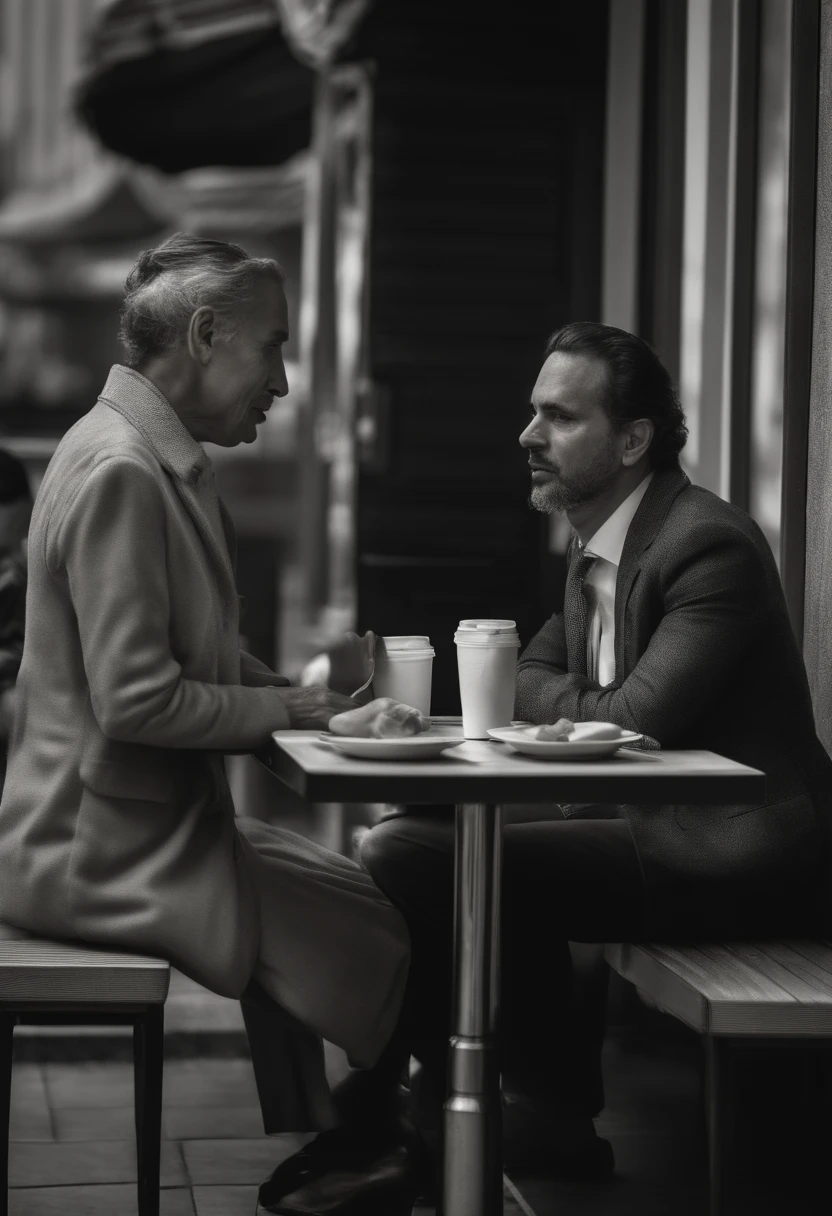 un homme marocain bel homme avec une fille travaillent dans un fast food type new age