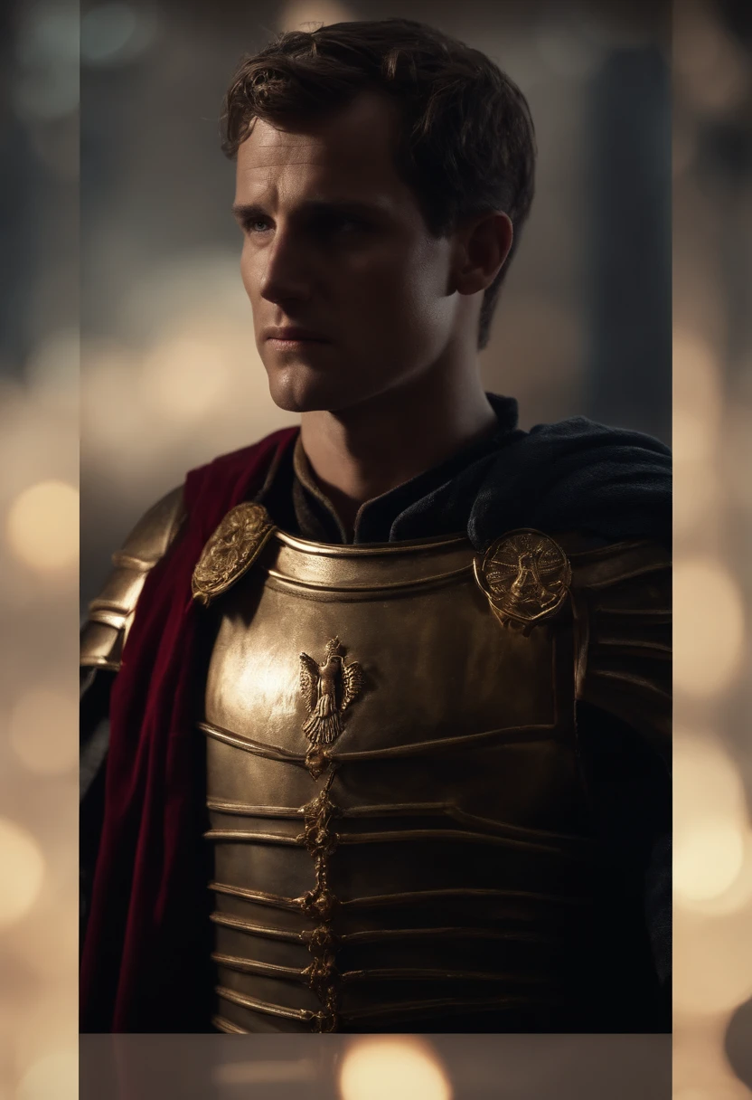 "Generate an image that represents the moment of Augustus' last words, 'Have I played the part well? Then applaud as I exit.