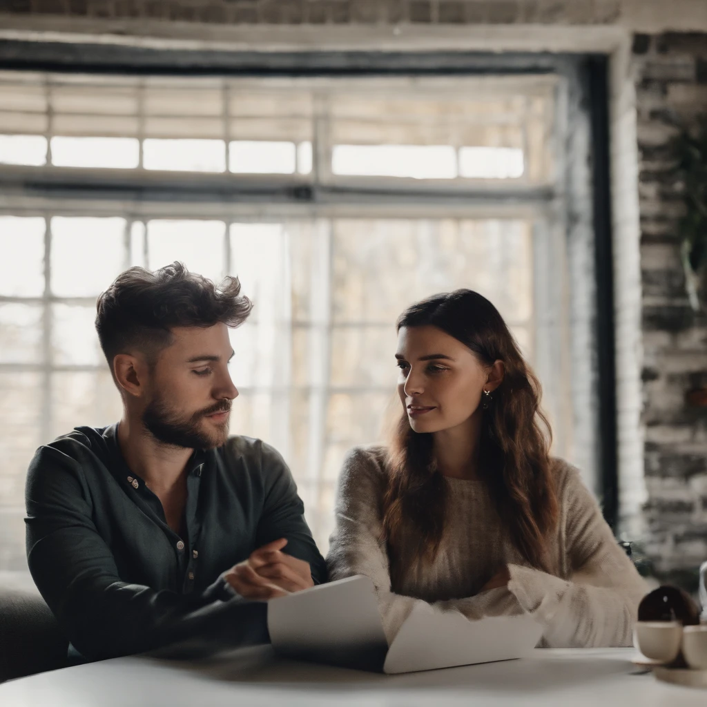 one Girl and one boy doing podcast in studio , mic and laptop on the table ,in background there are werewolf , mermaids , vampires , fairy , mythological creatures , beautiful ancient landscape , high quality , beautiful , dragons flying in distunce,
