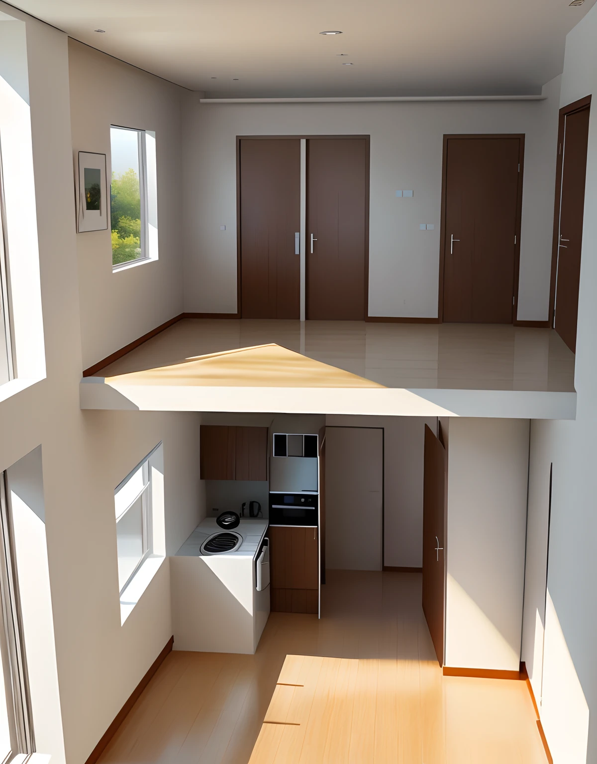 Modern minimalist with 3 bedroom..2 in first floor.other room in second floor