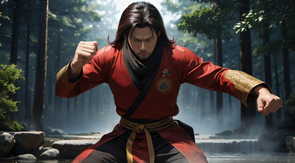 Master cinematic effects,The eyes were full of anger,He clenched his fists,Rush up,Deliver a fatal blow to your opponent,full bodyesbian,Male Chef 32K(tmasterpiece,k hd,hyper HD,32K)flowing dark hair,Palace gardens,National tide,Immortal,CG style,Game style,Brilliant details,3D artwork,Forest structure,ambientlighting,真实感,very wide angle shot,Adverse effects,rendering by octane,Palace gardens,National tide,Immortal,CG style,Game style,Brilliant details,Forest structure,ambientlighting,真实感,very wide angle shot,The No,Campsite size,zydink, a color, patriot (废墟), (Linen batik scarf)