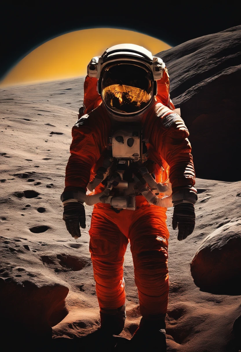 Astronaut red and yellow tones