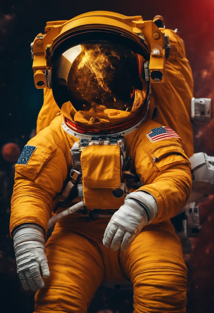 Astronaut red and yellow tones