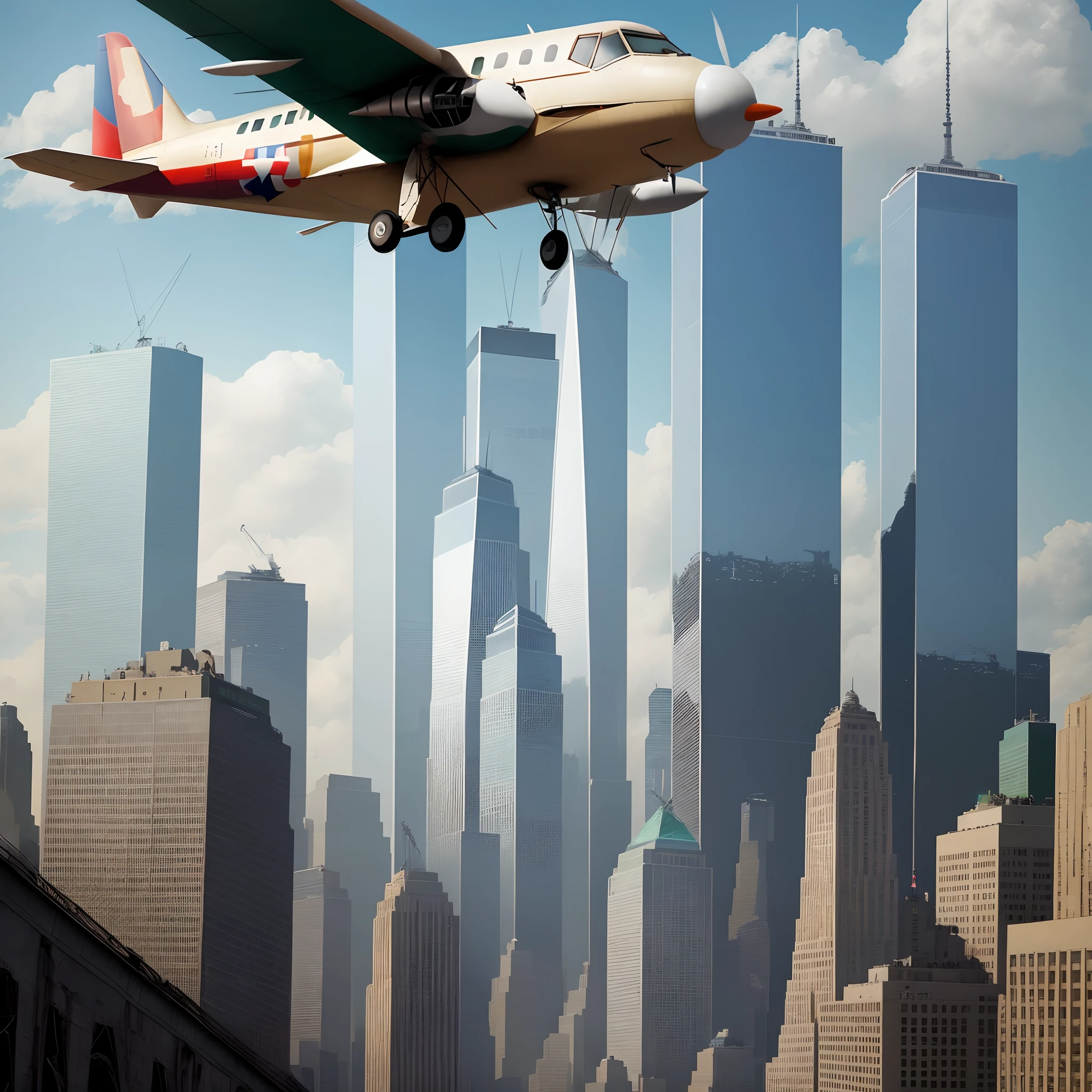 KANYE FLYING AN AIRPLANE INTO THE WORLD TRADE CENTER