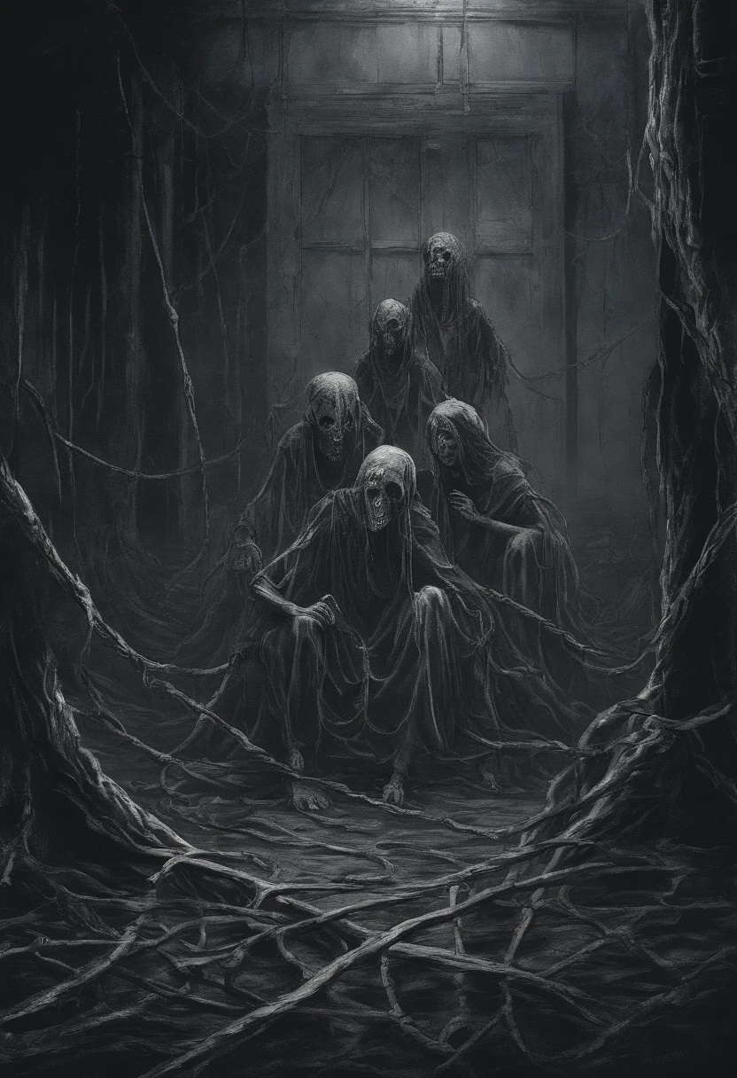 Esclaves hyboriens, 3 filles, shackled