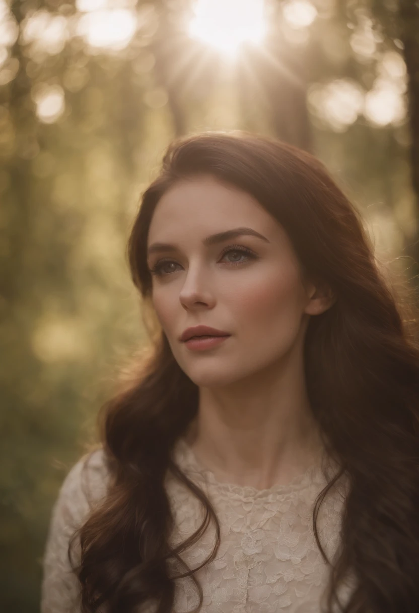 close-up of a European woman, red hair, winter forest, natural skin texture, 24mm textures, 4k, soft cinematic light, RAW photography, photorealism, photorealistic, complex, elegant, highly detailed, sharp focuses, (((cinematic look)))), soothing tones, crazy details, complex details, hyperdetail, low contrast, soft cinematic light, dim colors, combination of exposures, HDR, faded