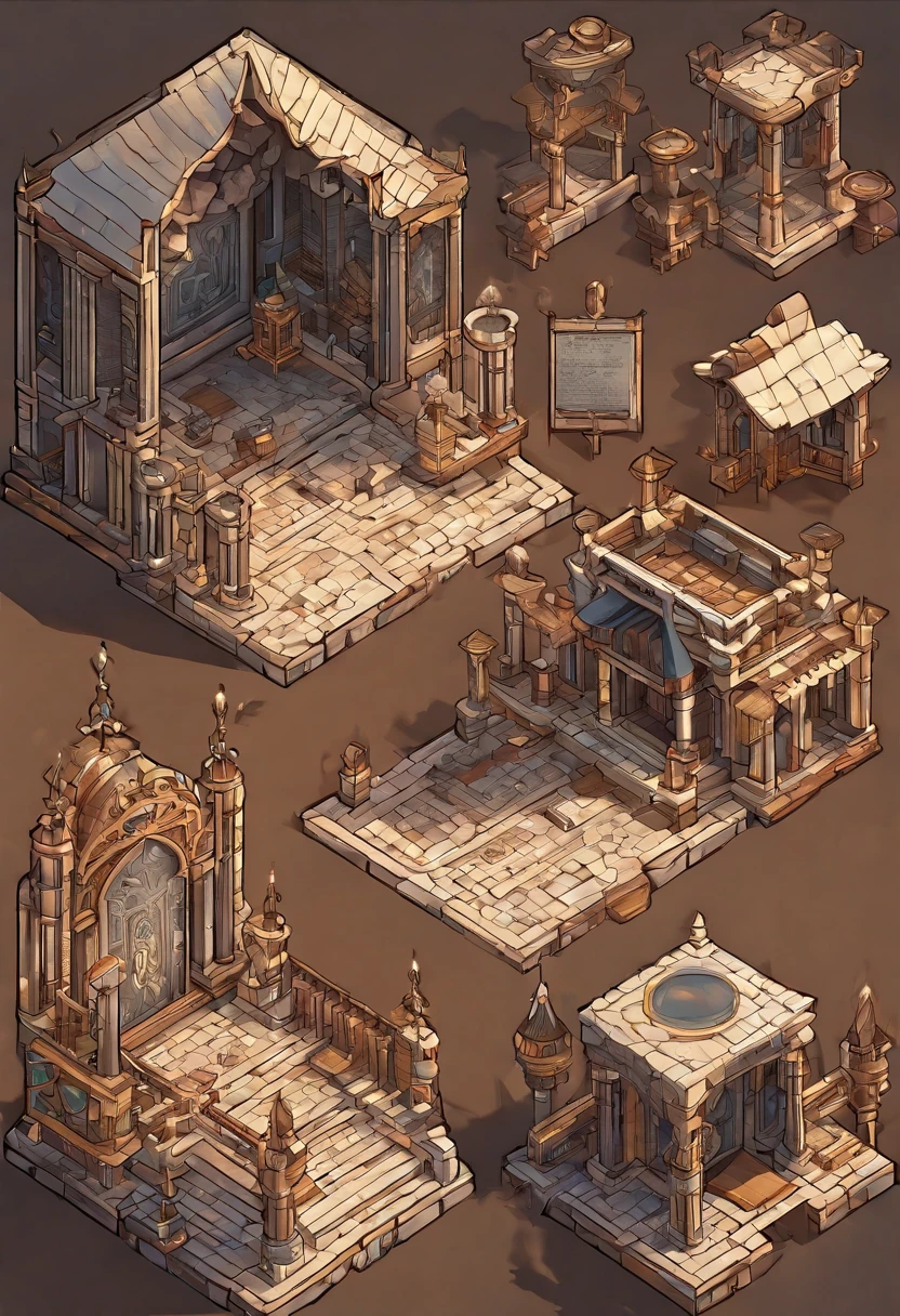 temple of bone battlemap, multilevel, 4 story, 3 rooms each level