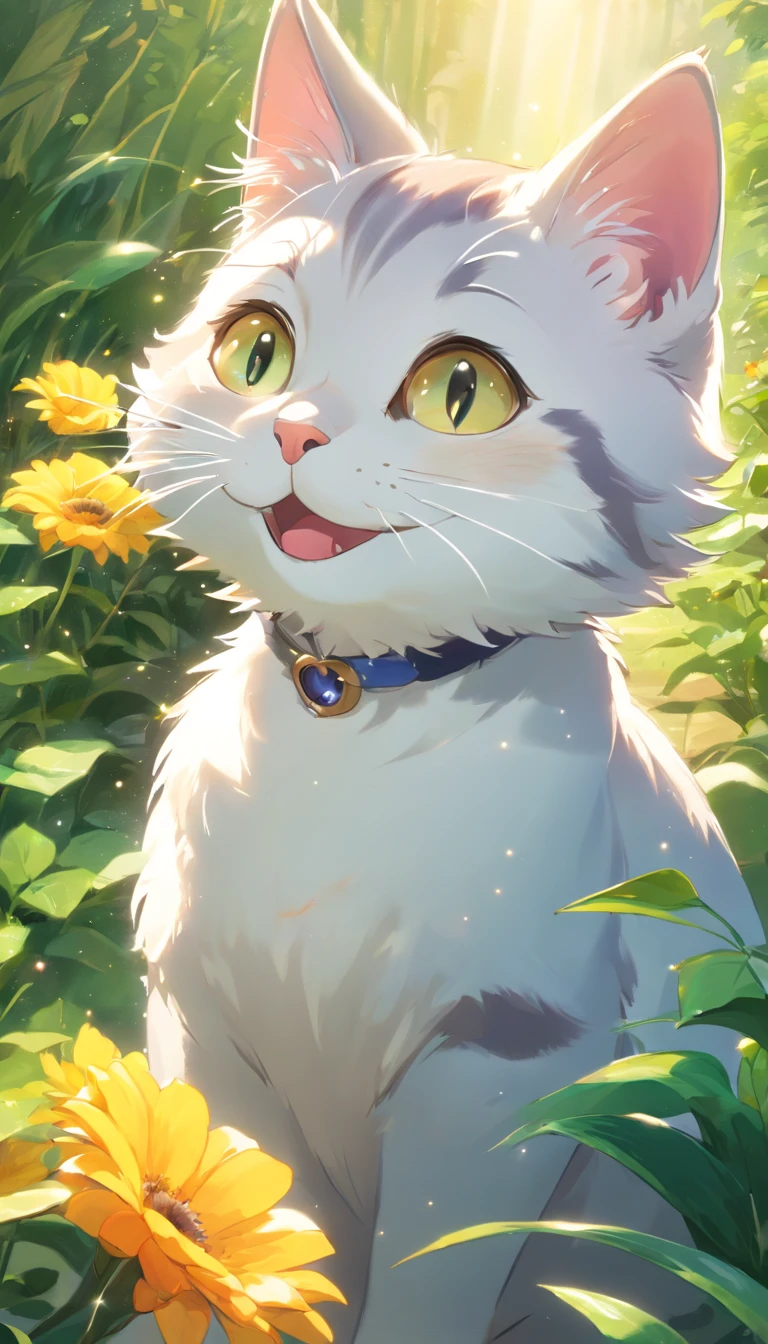 (melhor qualidade,4k,8k,high resolutions,obra prima:1.2),ultra detalhado,(realista,fotorrealista,fotorrealista:1.37),lindo,olhos detalhados,Detailed Lips,altamente detalhado,可爱,Playful cat in a garden,Luzes brilhantes,Luzes brilhantes,magic lighting,Adorable 3D rendering,Lovely artwork,Lovely bright lights,Luzes brilhantes impressionantes,Arte digital bonita,Lovely digital art,adorable cat,gato caprichoso,Luzes brilhantes cativantes,Arte digital brilhante,belas criaturas brilhantes,Adorable whimsical cat,magical scene