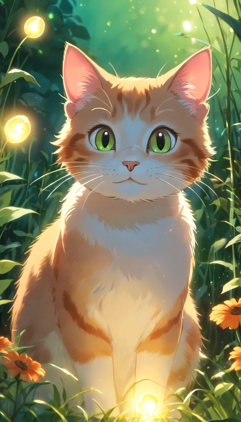 (melhor qualidade,4k,8k,high resolutions,obra prima:1.2),ultra detalhado,(realista,fotorrealista,fotorrealista:1.37),lindo,olhos detalhados,Detailed Lips,altamente detalhado,可爱,Playful cat in a garden,Luzes brilhantes,Luzes brilhantes,magic lighting,Adorable 3D rendering,Lovely artwork,Lovely bright lights,Luzes brilhantes impressionantes,Arte digital bonita,Lovely digital art,adorable cat,gato caprichoso,Luzes brilhantes cativantes,Arte digital brilhante,belas criaturas brilhantes,Adorable whimsical cat,magical scene
