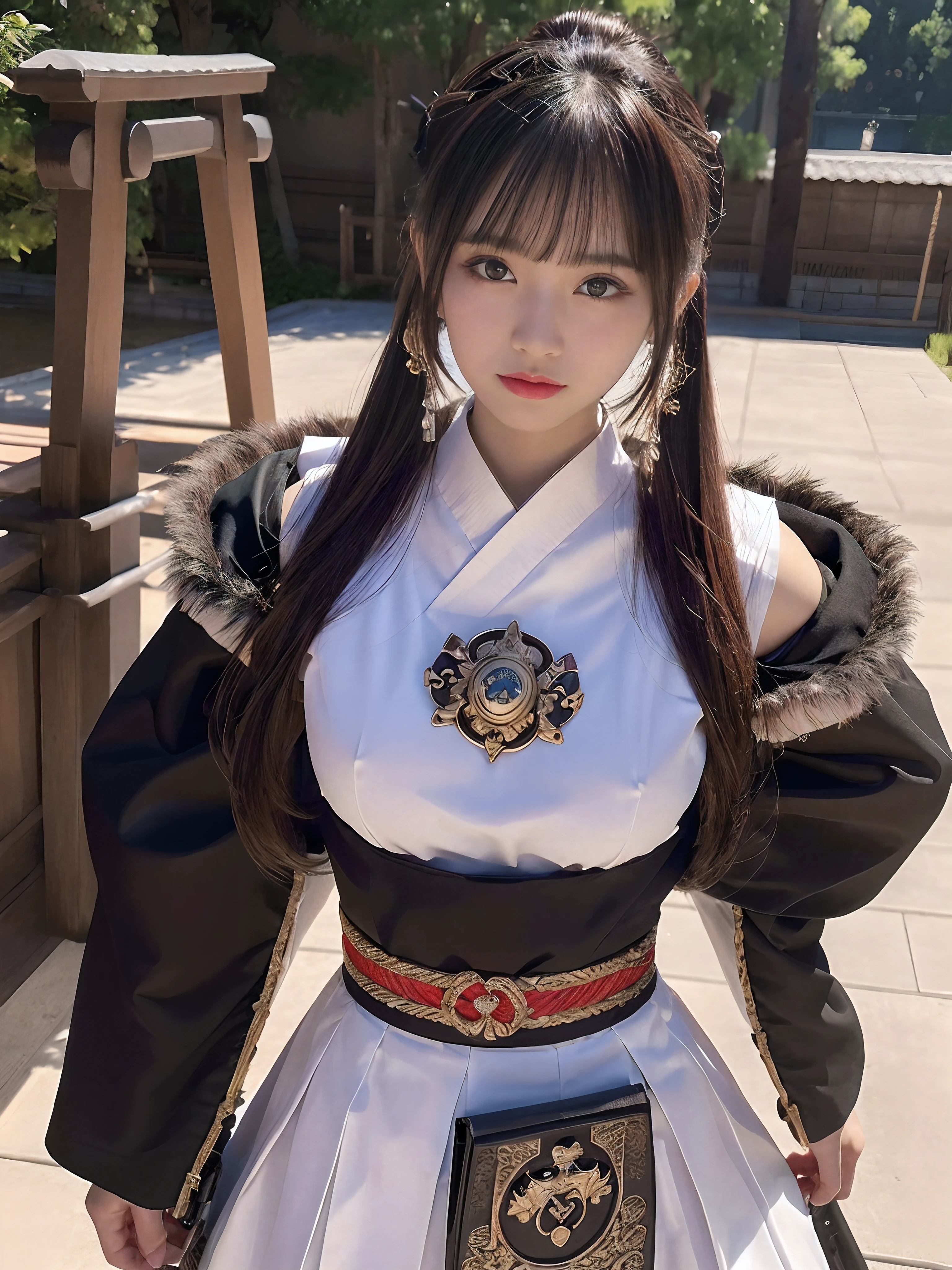 １Male Female Samurai((top-quality、8K、​masterpiece:1.3))、full body Esbian、focus clear:1.2、Excellent style:1.4、masuter piece、(Realisticity: 1.2)、(Photorealsitic:1.3)、
realisitic、realisticlying、Raw foto、hyperdetailed face（Long ponytail）、hyper detailed background（loimu）、Ultra-detailed costumes（a miniskirt、Samurai-style clothing）、hyperdetailed body、super-detaild skin　、Knives 、Valley 、breastsout 、Transparent
