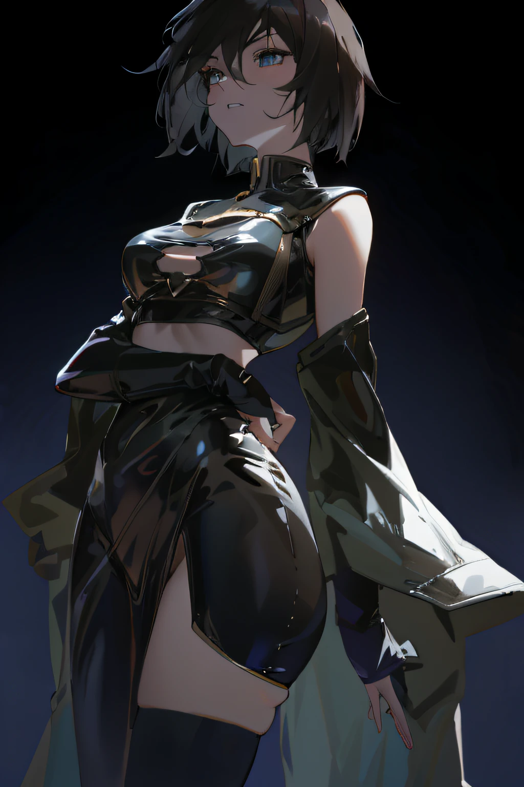 Nier automata, 2b, eyes covered, showing armpits and pussy,half naked, forest backgroud.