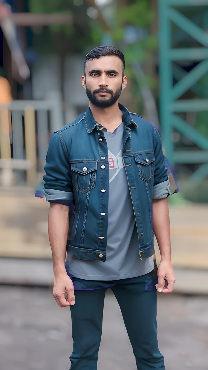 Denim jacket and watch