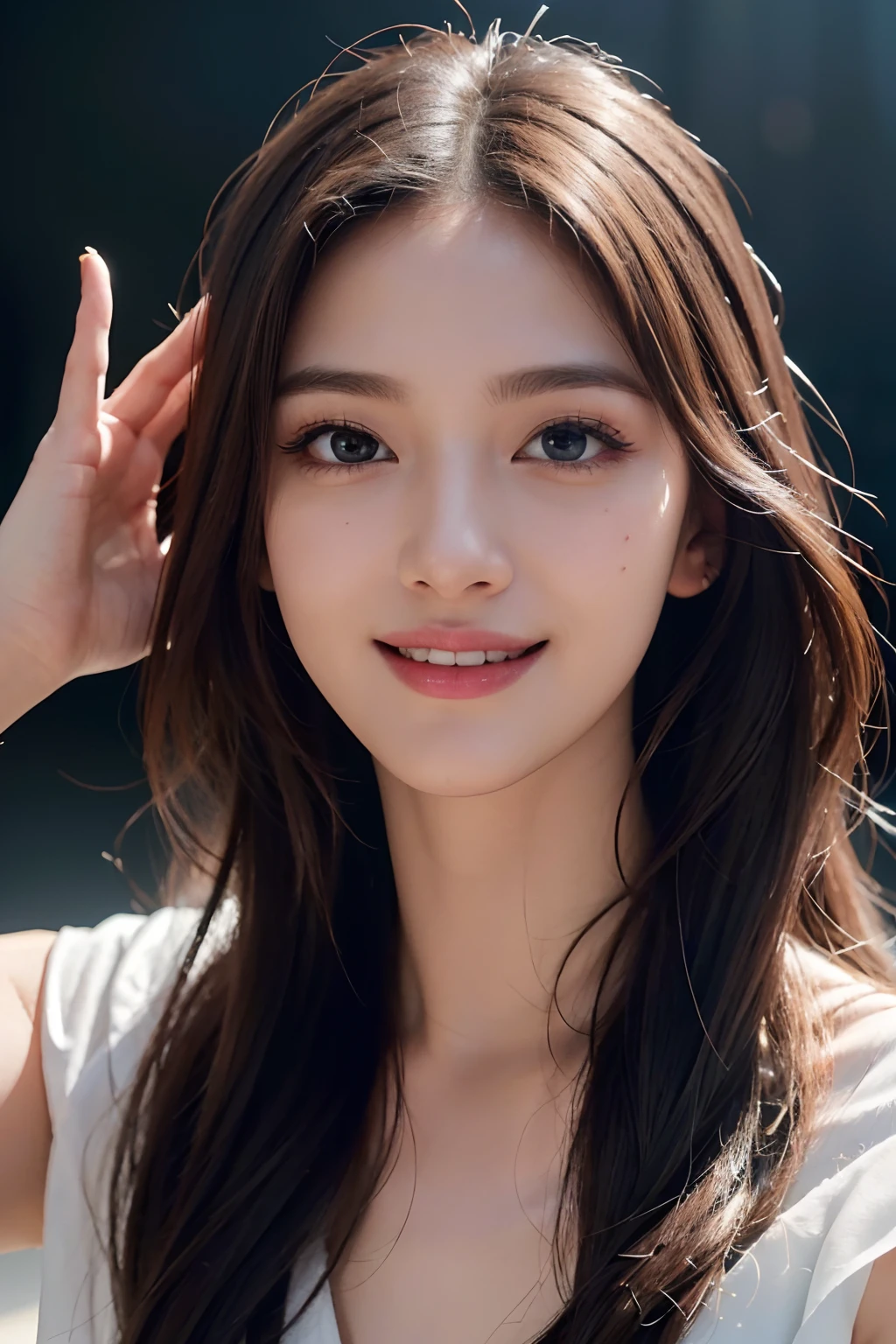 (Best Quality,4K,8K,hight resolution,masutepiece:1.2),Ultra-detailed,Realistic,Beautiful woman,Detailed eyes,Detailed lips,extra detailed face,long eyelashes,Luxury shopping malls,Latest Fashion Items,Happy smile,(spreading hands),Vivid colors,Studio Lighting