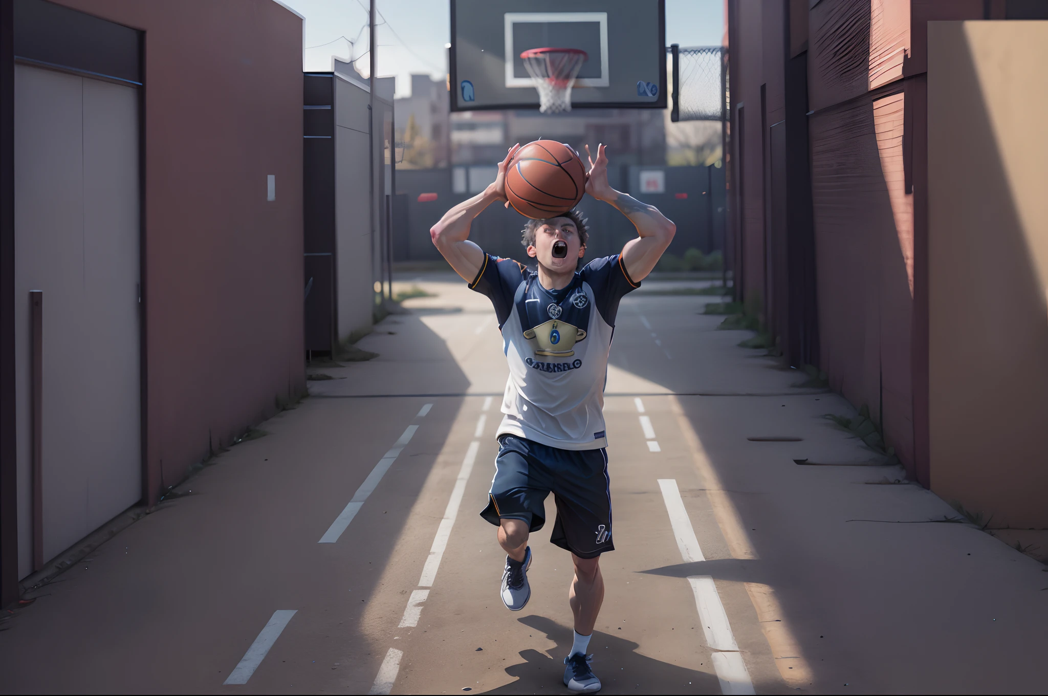 SpongeBob playing basketball