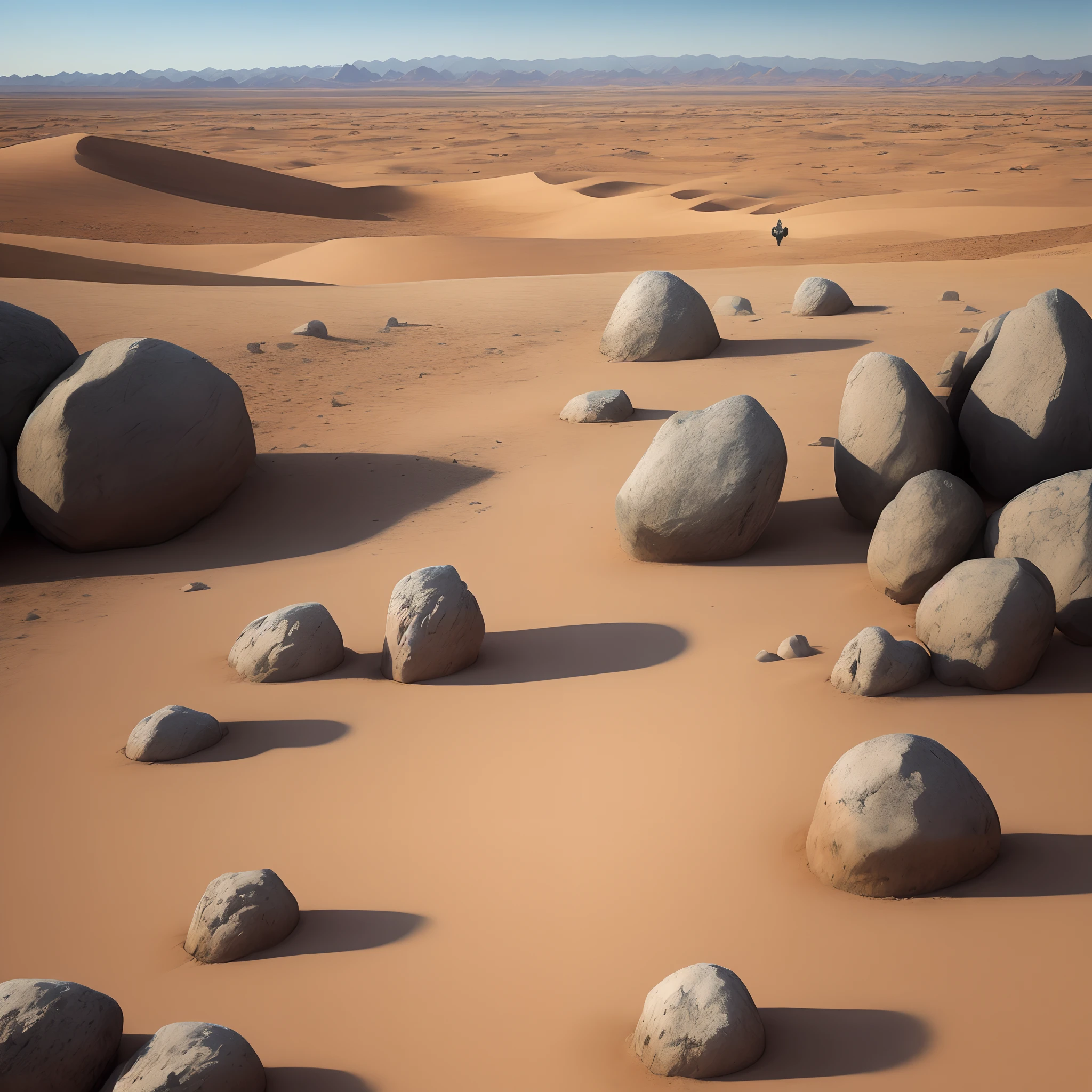 You're in a desert full of rocks