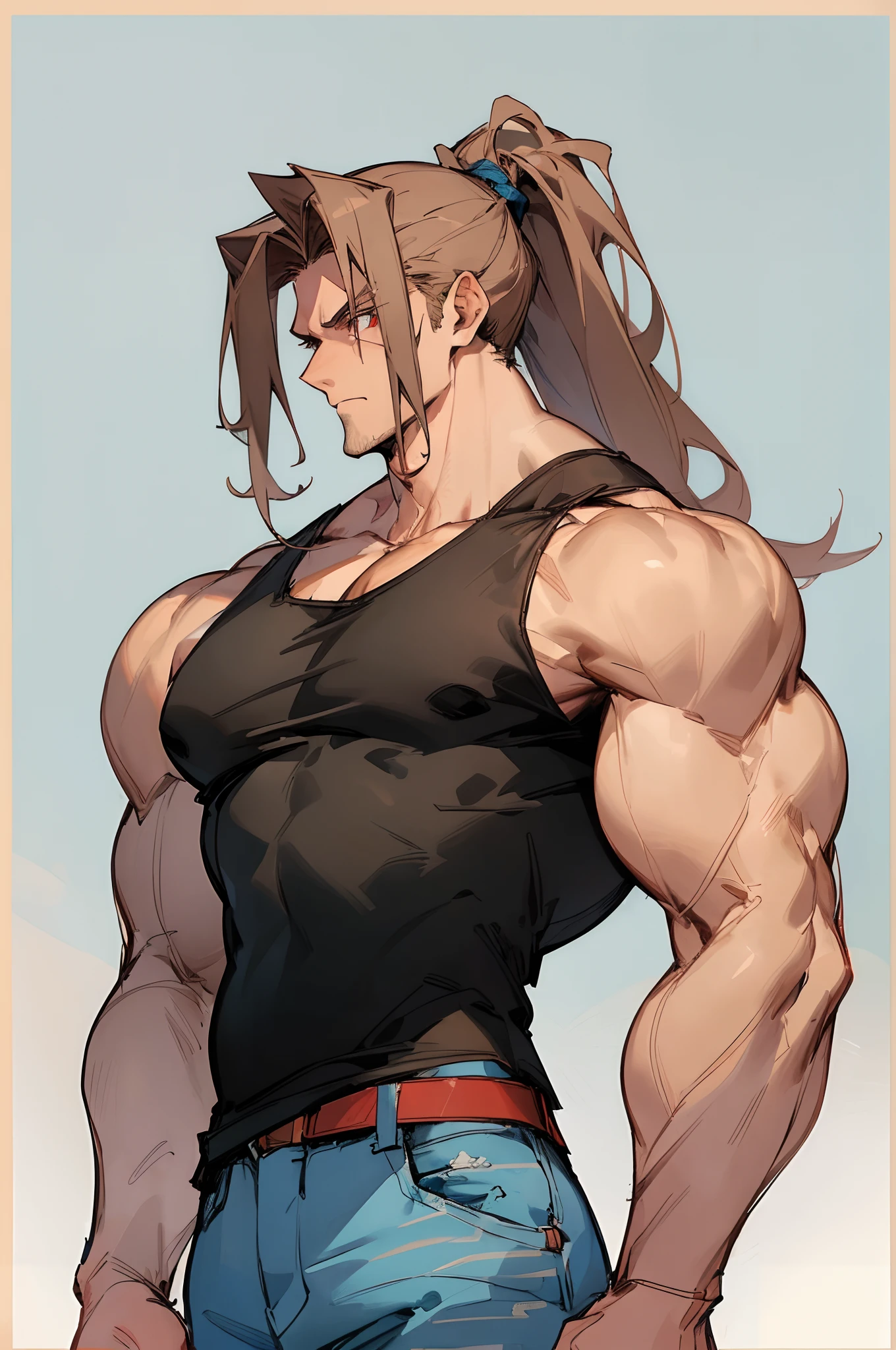 cute woman, skinny, muscular, feminine face, long hair, very detailed, smile, proud,  blushing, flexing biceps, hairy arms