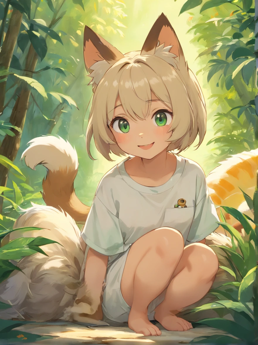 pubiano peludo,olhando para o espectador, uma tartaruga,mammal, gato tabby cinza, sozinho, corpo branco, Pelo branco, garments,Use uma camiseta branca lisa de manga curta,white shorts , antro, tufo, ambiguous gender, Antecedentes detalhados, Usa, fluff orelha interna, nariz preto, Natureza, Olhos verdes bonitos e bonitos,Cauda fofa,Pata de gato bonito,jovem,Small and cute emphasis,Postura de Caminhada,caracteres detalhados,Um sorriso no rosto(1.2),balding,a noite,Castelos(1.1)。solo peludo,Pelo branco,cara hiper fofa,camiseta brilhante,Belas luzes e sombras,Luzes ambientes,Pelo ultrafino,Light Volumetric