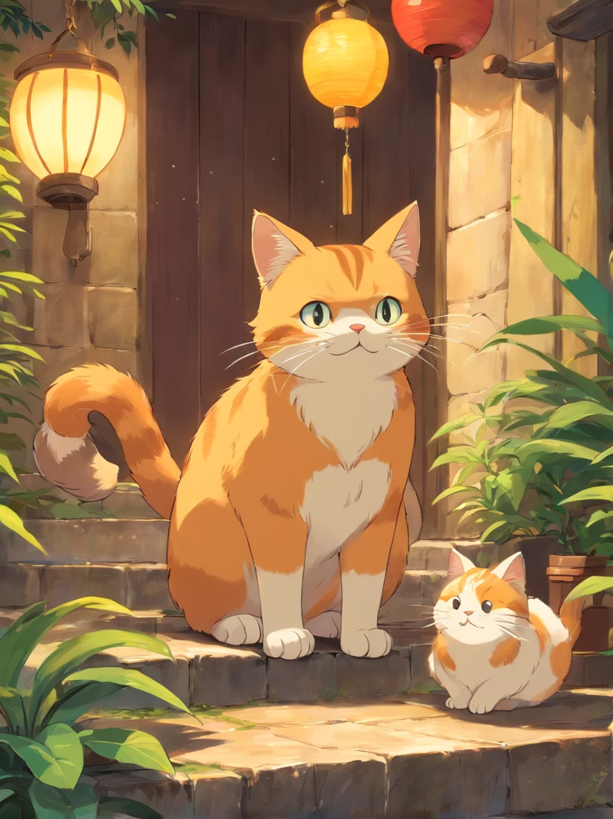 desenho, gato,laranjado, rindo, meigo,