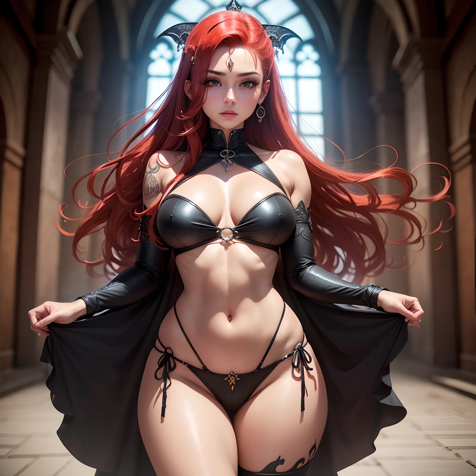 Uma ruiva deslumbrante vestida como a Ceifadora Sombria, corpo inteiro, bem detalhada, disco Rigido, ULtra HD , cabelo longo, exy, segurando varias cobras, tatuada, corpo bonito, ultra hD, com sangue espalhado, orando Uma freira, ruiva, cabelo ruivo, cabelo ondulado, batom preto, olhos negros, alta, muito bonita, na igreja, full qualidade, HD, ultra hD, 8K, Realstic, lo gothic, corpo bonito, muito bonita, grande bunda, cheia de cobras em volta, Linda, mao detalhada, rosto bonito, em uma igreja, Freira, linda, gostosa.