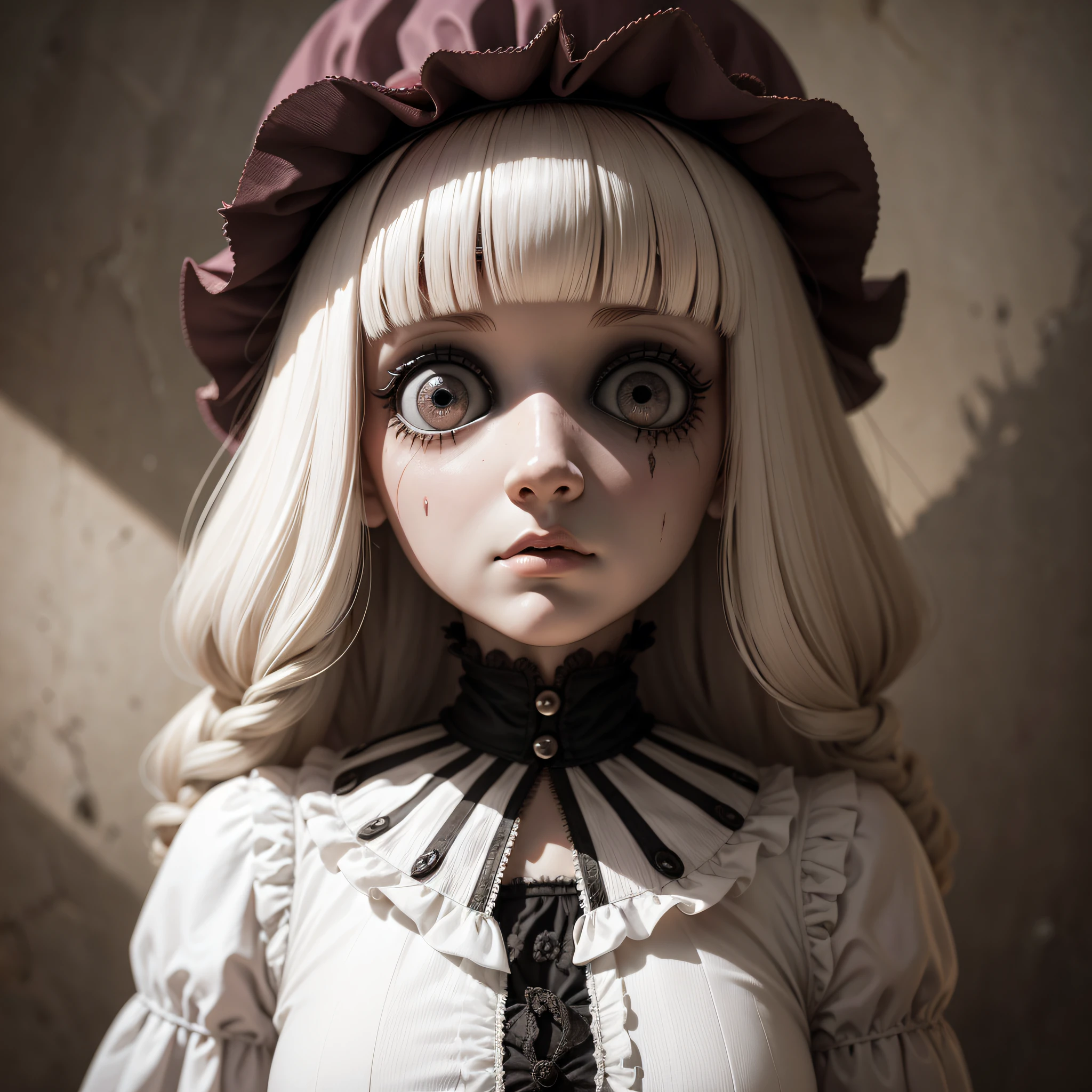 uma boneca fofa Freak, Massas Crepy, ambiente de horror
