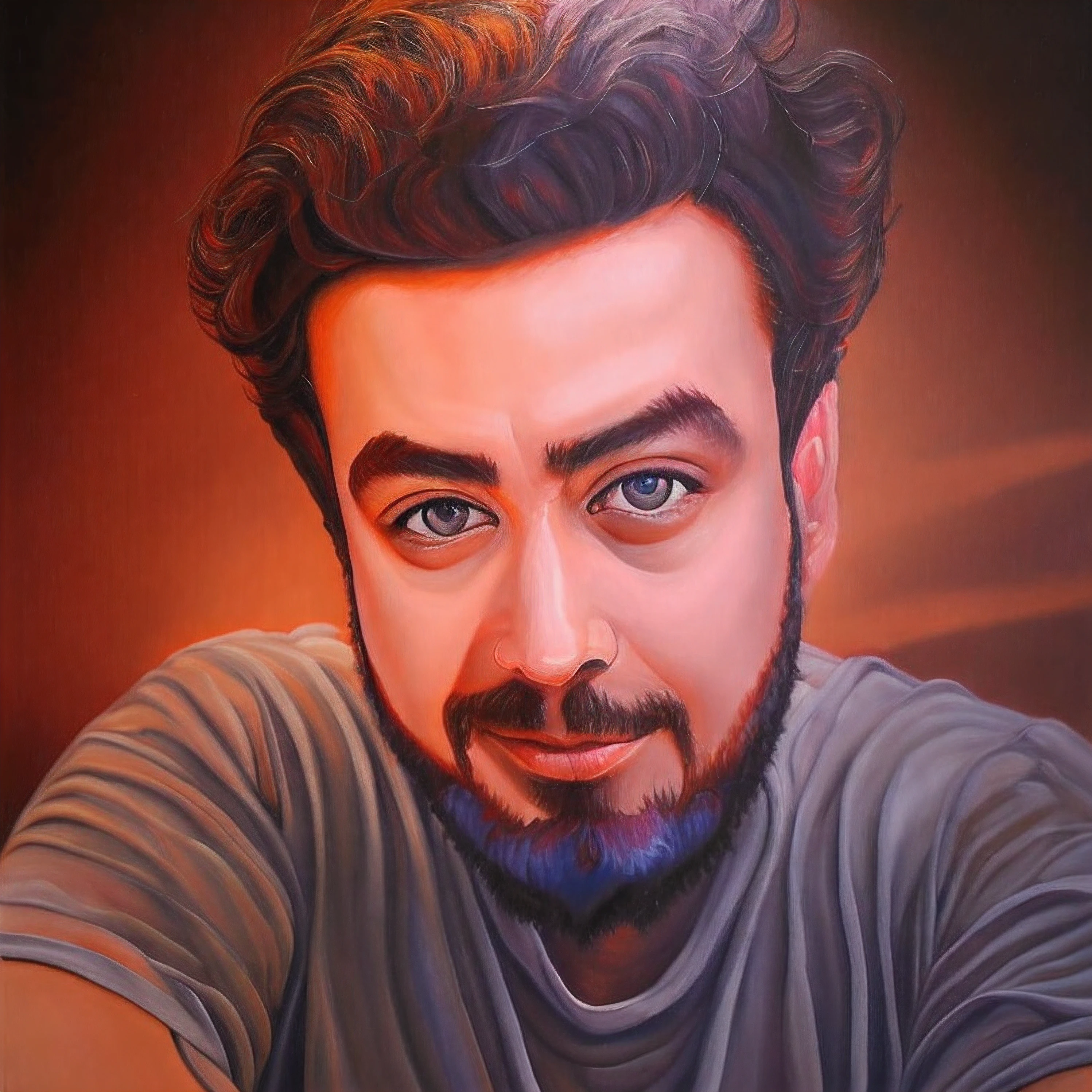 hyper realistic oil painting. masterpiece art work, impressionism, man