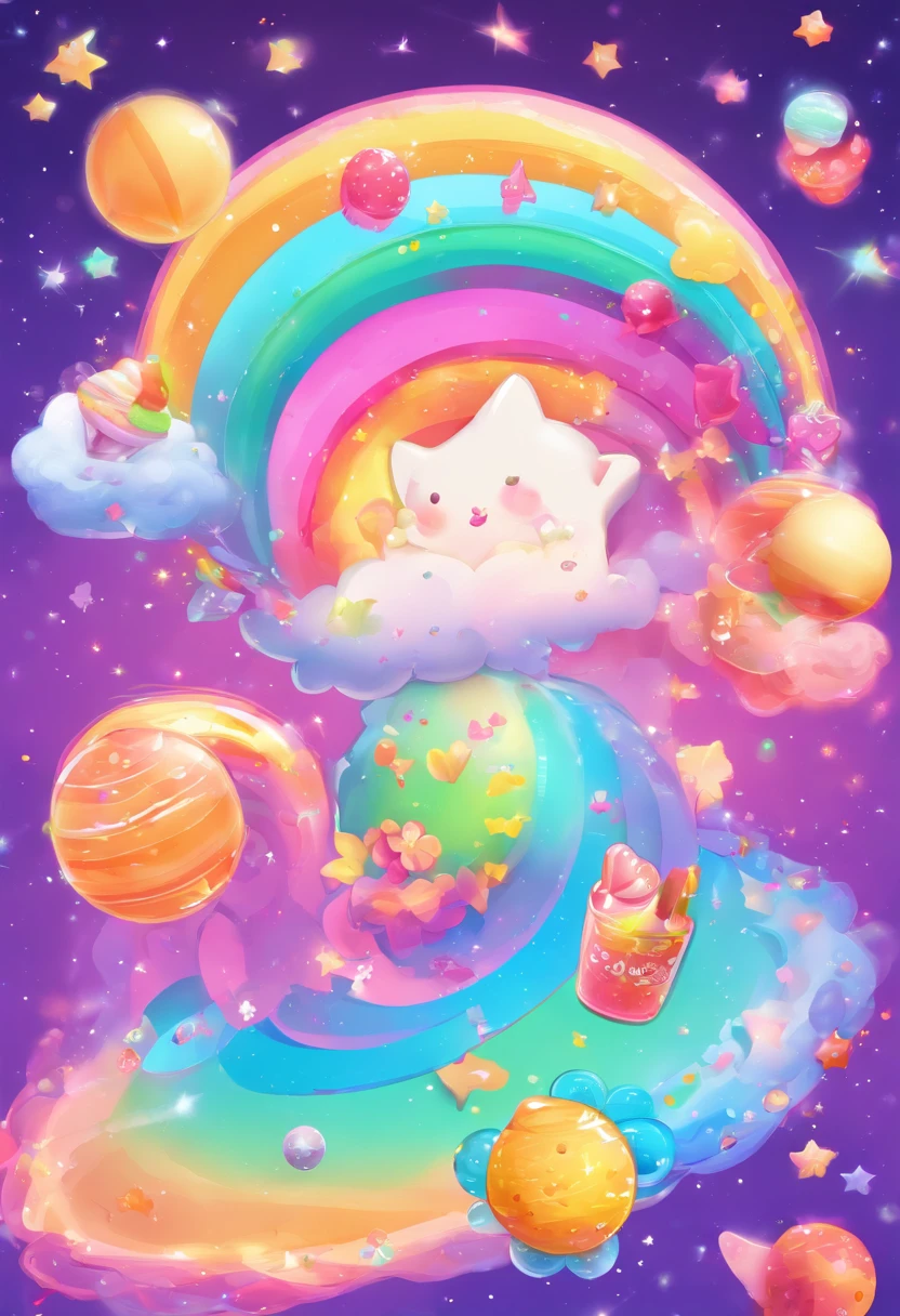 Galaxy background, Cute, Galaxy, Kawaii, Heats, Background, No characters, Dripping background