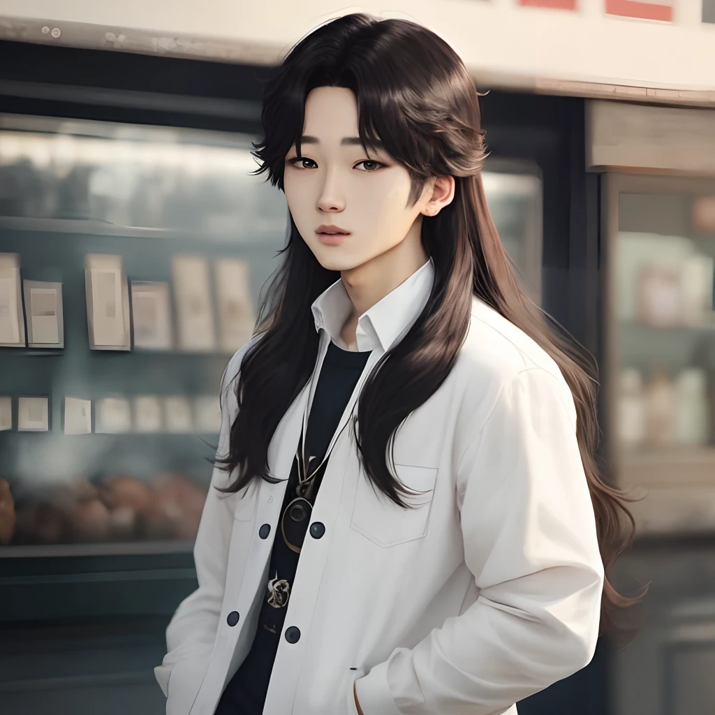 Jungkook with long hair