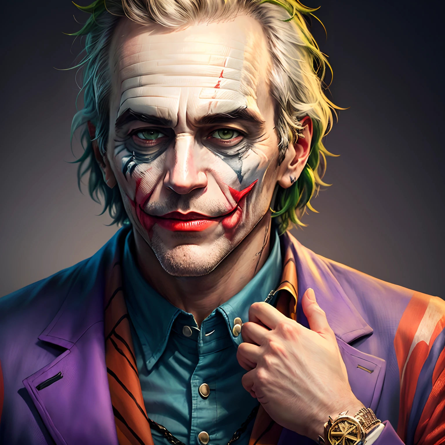 Jeffery Epstein wearing joker makeup