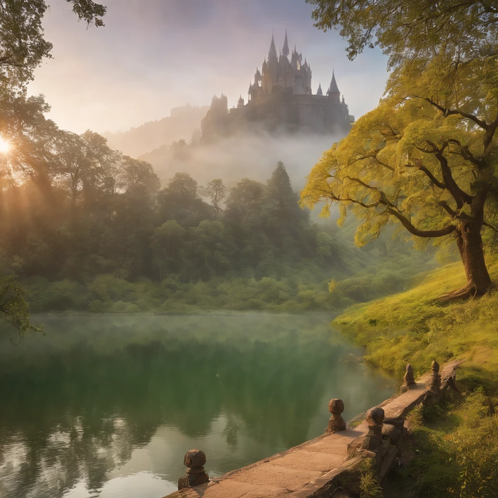 (Best quality,4K,8K,A high resolution,Masterpiece:1.2),Ultra-detailed,(Realistic,Photorealistic,photo-realistic:1.37),Imaginary landscape,mystical ambiance,an enchanted forest,mythological creatures,Ancient ruins,A shining light,Invisible miracles,Colorful flora and fauna,Breathtaking mountains and valleys,Hidden waterfalls and streams,with golden rays piercing through the trees,Mysterious fog and mist,A magical glow at dusk,Gods and goddesses in mythology,The wind blows through the leaves,Tranquil reflection on the lake,Huge mythical tree with hanging vines,Crystal clear sky,The stars shine,Peaceful harmony between nature and living things,A hidden path to an unknown adventure,Wisdom and knowledge preserved in ancient books,Majestic castles and temples,Spectacular sunsets and sunrises on land,Charming music playing in the background,From snow-capped peaks to lush meadows,Diverse landscape,Discover and explore legendary worlds.