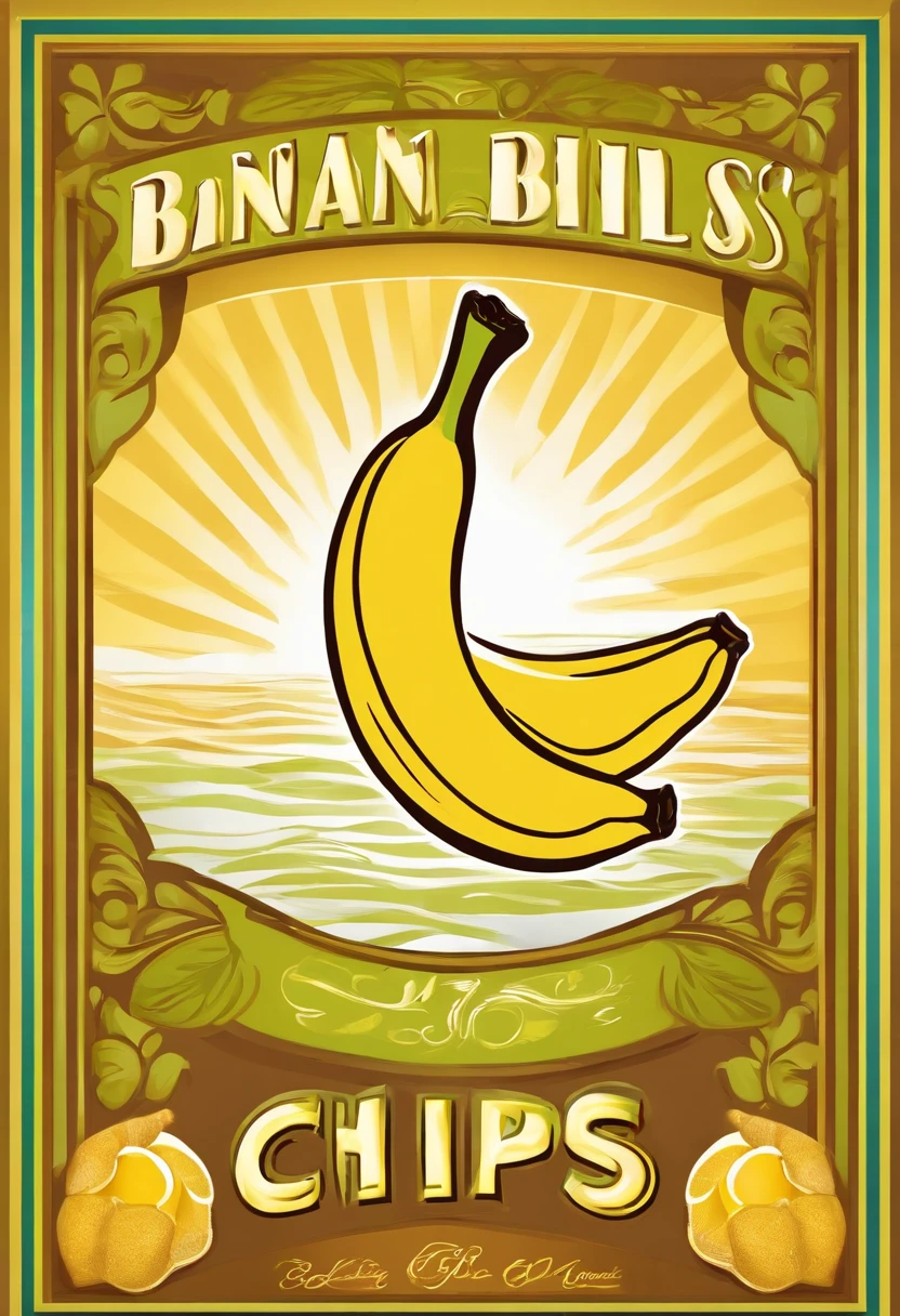 Design a vibrant and enticing logo for 'Banana Bliss Chips.' The logo should feature a perfect blend of creativity and simplicity, capturing the essence of delicious banana chips. Use warm, inviting colors and consider incorporating a banana or banana leaf motif into the design. Make it memorable and appealing to snack lovers!"