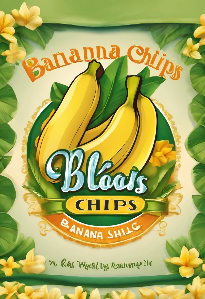 Design a vibrant and enticing logo for 'Banana Bliss Chips.' The logo should feature a perfect blend of creativity and simplicity, capturing the essence of delicious banana chips. Use warm, inviting colors and consider incorporating a banana or banana leaf motif into the design. Make it memorable and appealing to snack lovers!"