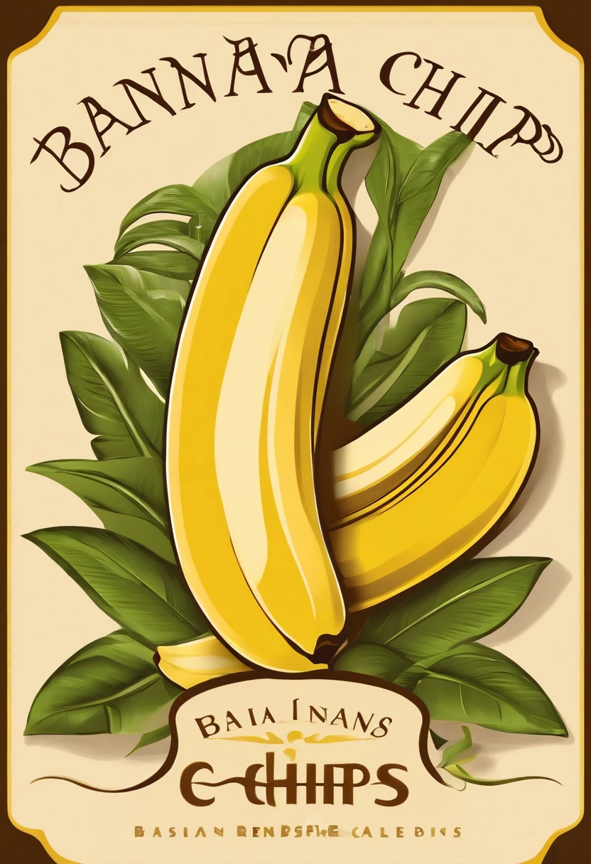 Design a vibrant and enticing logo for 'Banana Bliss Chips.' The logo should feature a perfect blend of creativity and simplicity, capturing the essence of delicious banana chips. Use warm, inviting colors and consider incorporating a banana or banana leaf motif into the design. Make it memorable and appealing to snack lovers!"