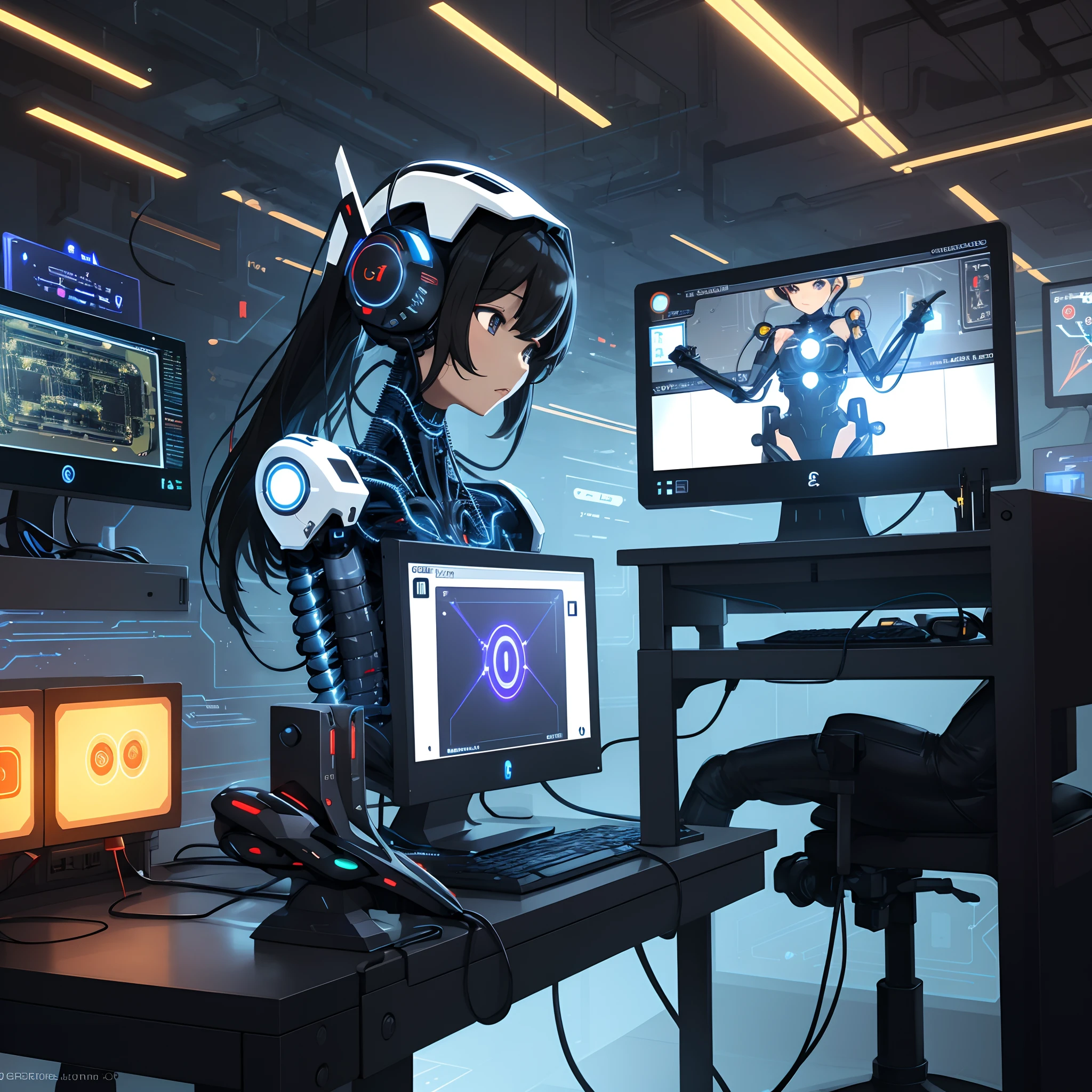 Cyberspace,cybernetics,An AI,Shines,Computer Circuits,Gaming Apps